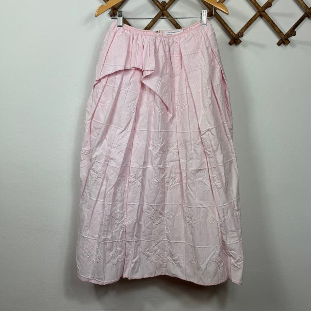 New Cecilie Bahnsen Dalita Midi Skirt in Light Pink Women's Size 2 - Picture 3 of 10